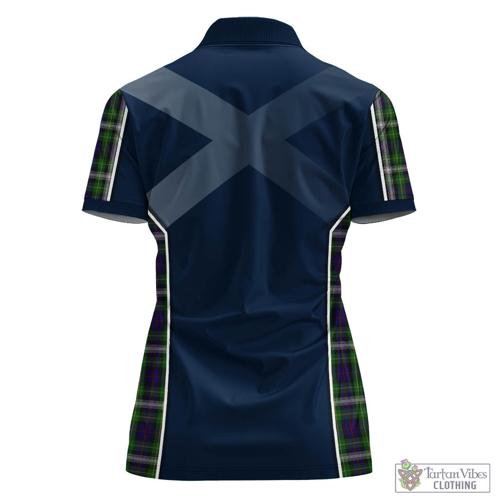 Tartan Vibes Clothing Farquharson Dress Tartan Women's Polo Shirt with Family Crest and Scottish Thistle Vibes Sport Style