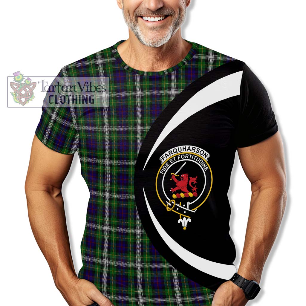 Tartan Vibes Clothing Farquharson Dress Tartan T-Shirt with Family Crest Circle Style