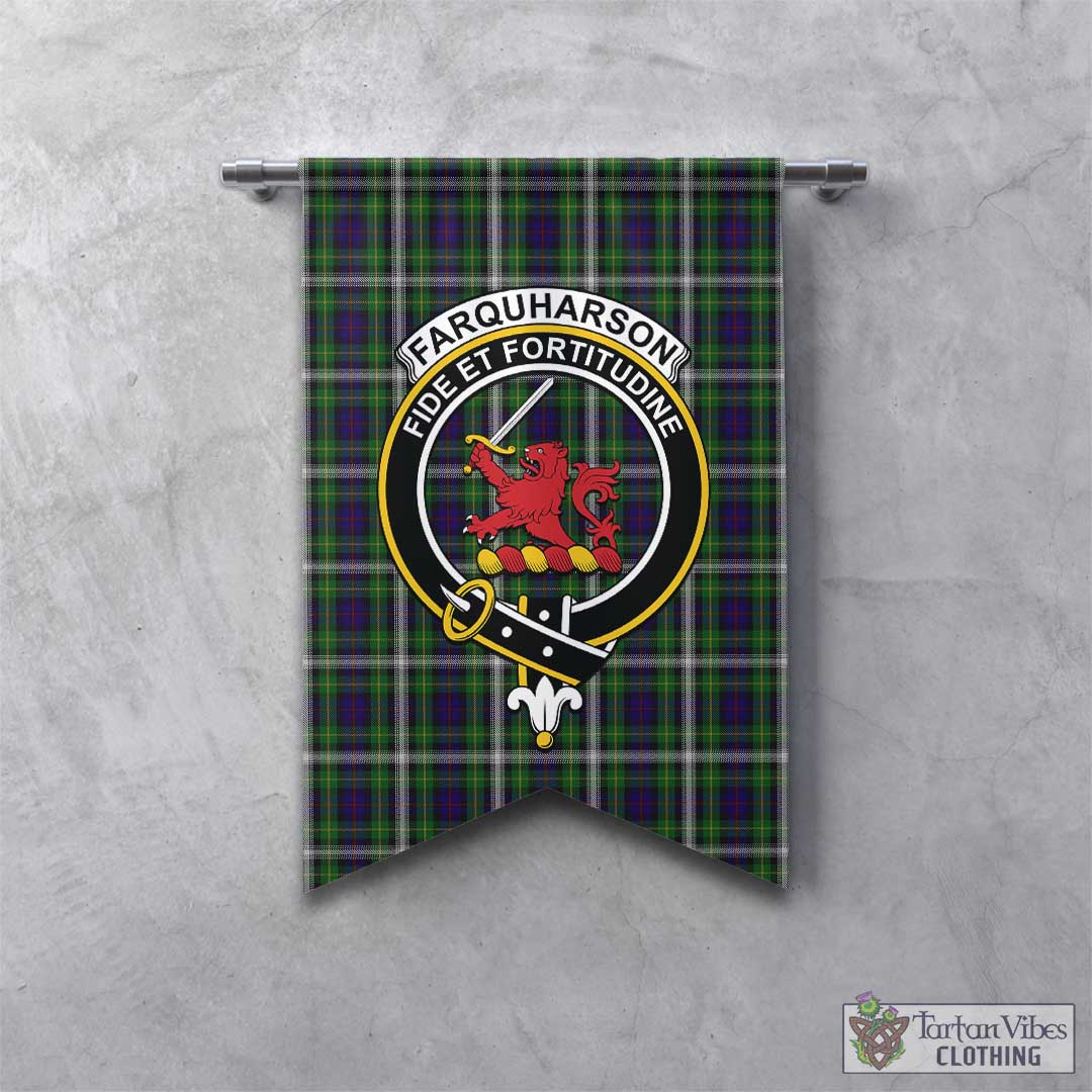 Tartan Vibes Clothing Farquharson Dress Tartan Gonfalon, Tartan Banner with Family Crest