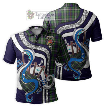 Farquharson Dress Tartan Polo Shirt with Epic Bagpipe Style