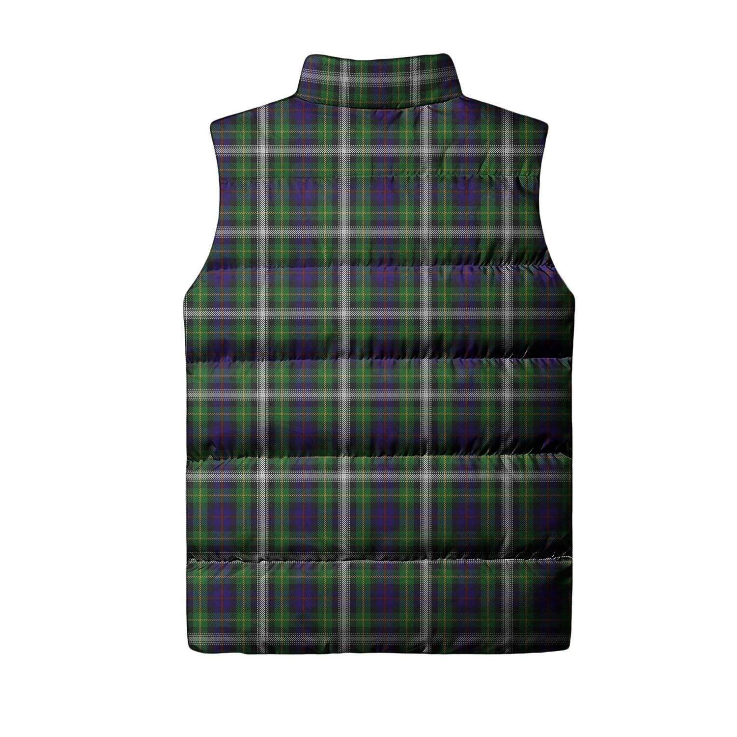 Farquharson Dress Tartan Sleeveless Puffer Jacket with Family Crest - Tartanvibesclothing