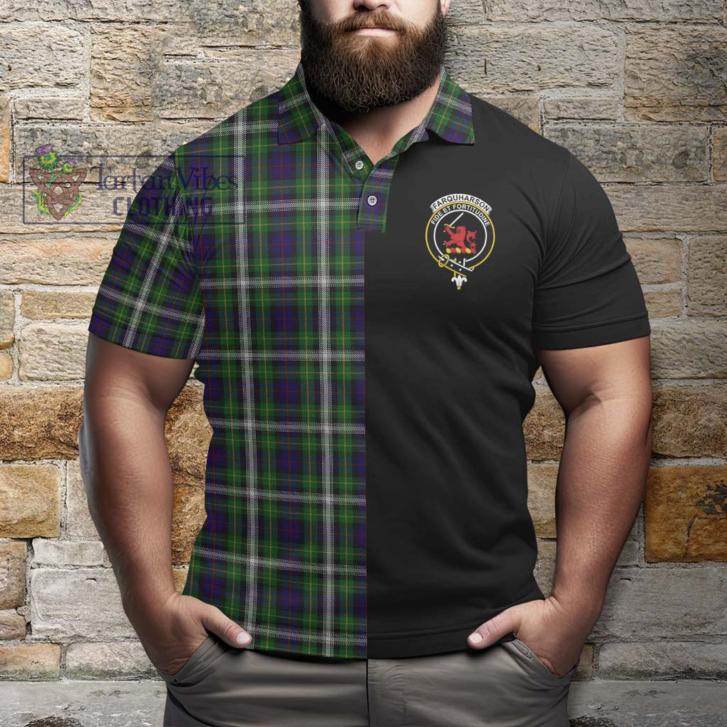 Farquharson Dress Tartan Polo Shirt with Family Crest and Half Of Me Style - Tartanvibesclothing Shop