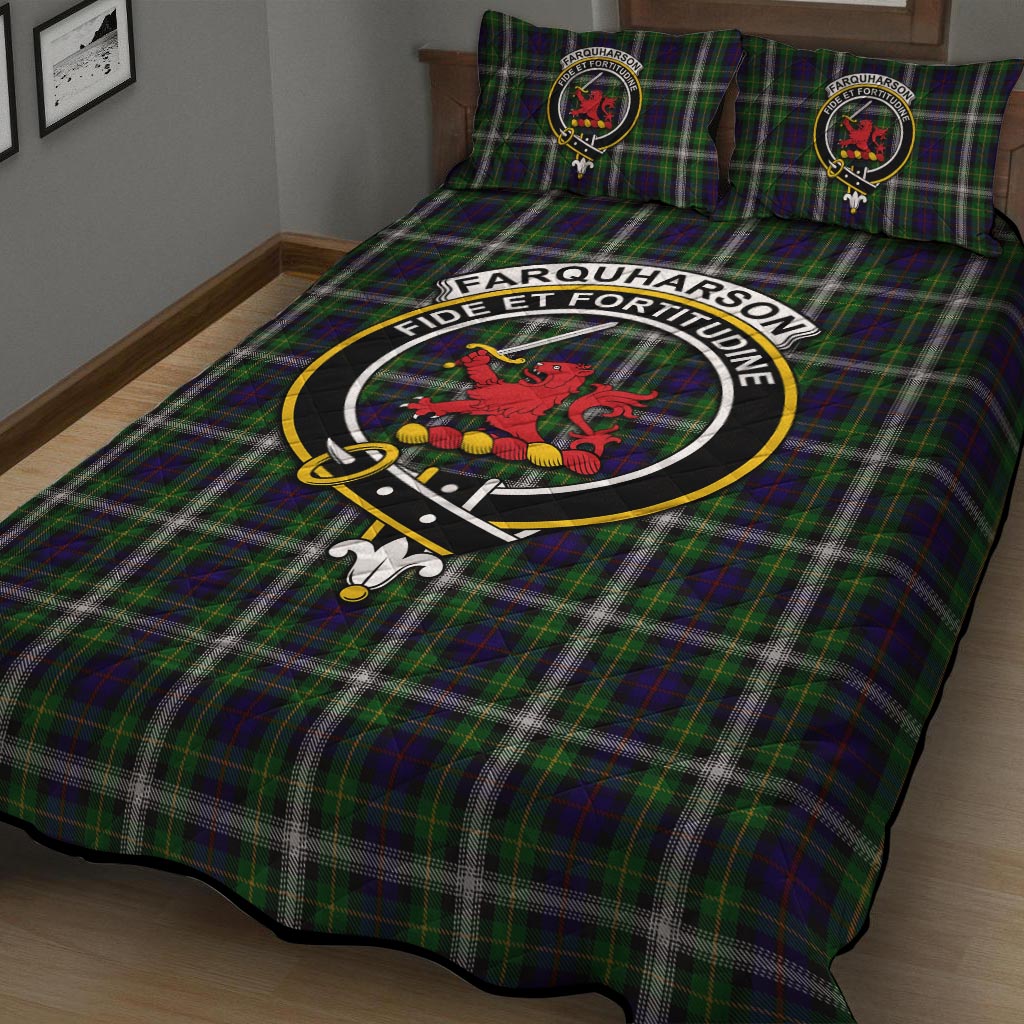 Farquharson Dress Tartan Quilt Bed Set with Family Crest - Tartan Vibes Clothing