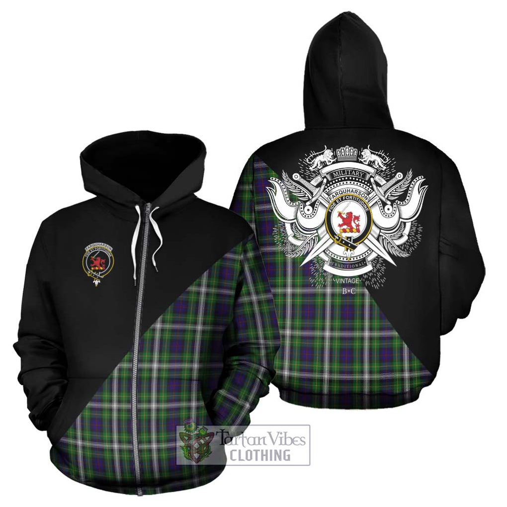 Farquharson Dress Tartan Hoodie with Family Crest and Military Logo Style - Tartanvibesclothing Shop