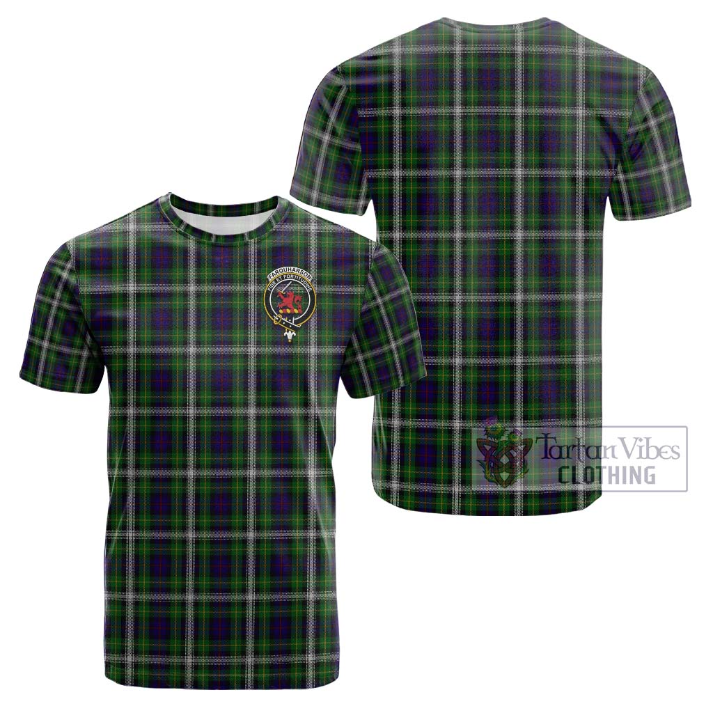 Tartan Vibes Clothing Farquharson Dress Tartan Cotton T-Shirt with Family Crest