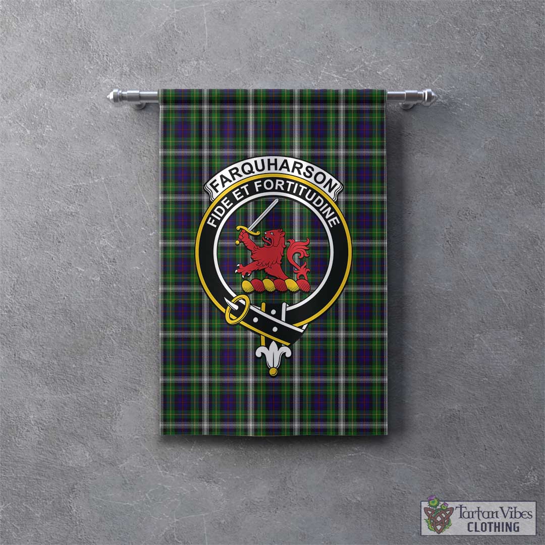 Tartan Vibes Clothing Farquharson Dress Tartan Gonfalon, Tartan Banner with Family Crest