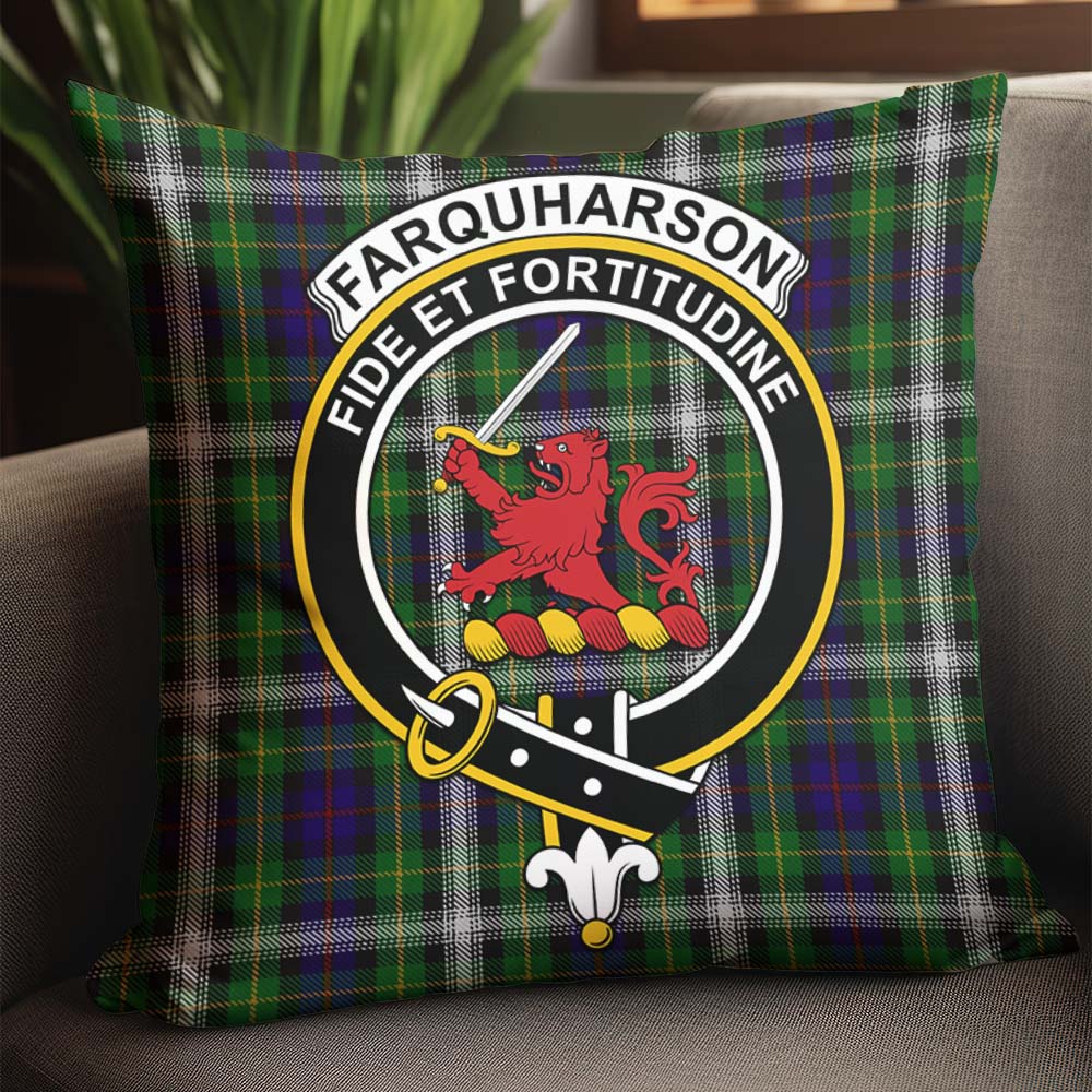 Farquharson Dress Tartan Pillow Cover with Family Crest - Tartanvibesclothing