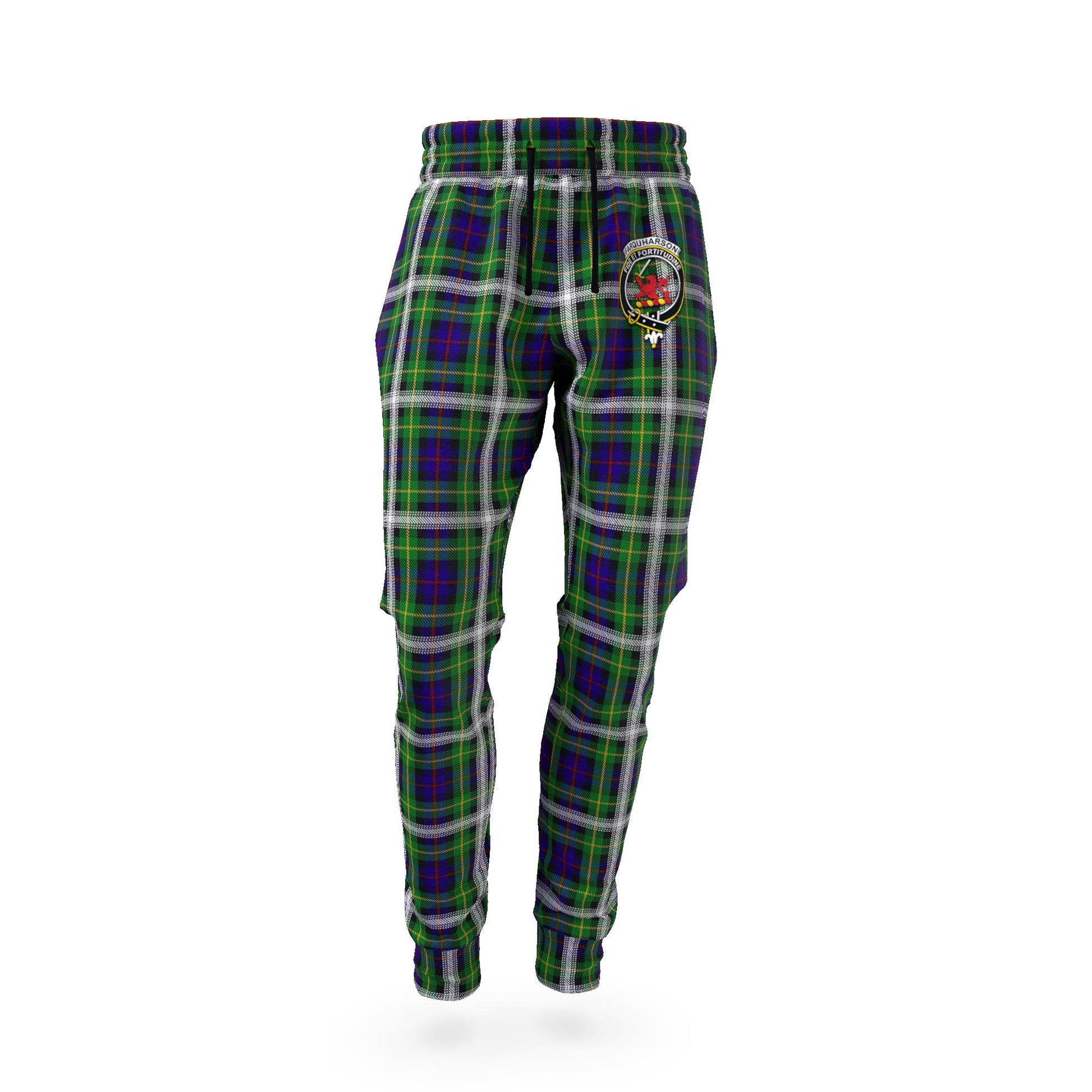 Farquharson Dress Tartan Joggers Pants with Family Crest - Tartan Vibes Clothing