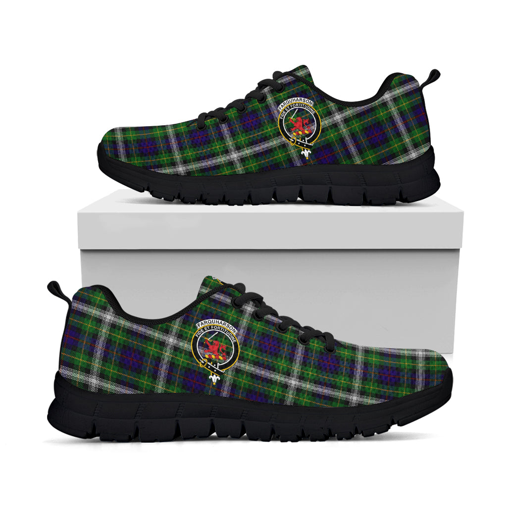 Farquharson Dress Tartan Sneakers with Family Crest - Tartan Vibes Clothing