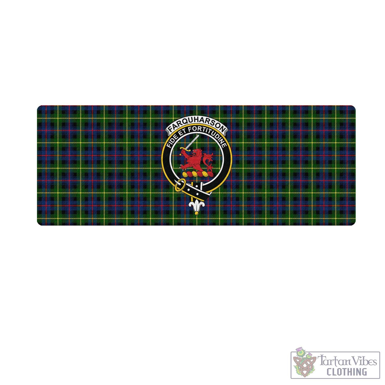 Tartan Vibes Clothing Farquharson Modern Tartan Mouse Pad with Family Crest