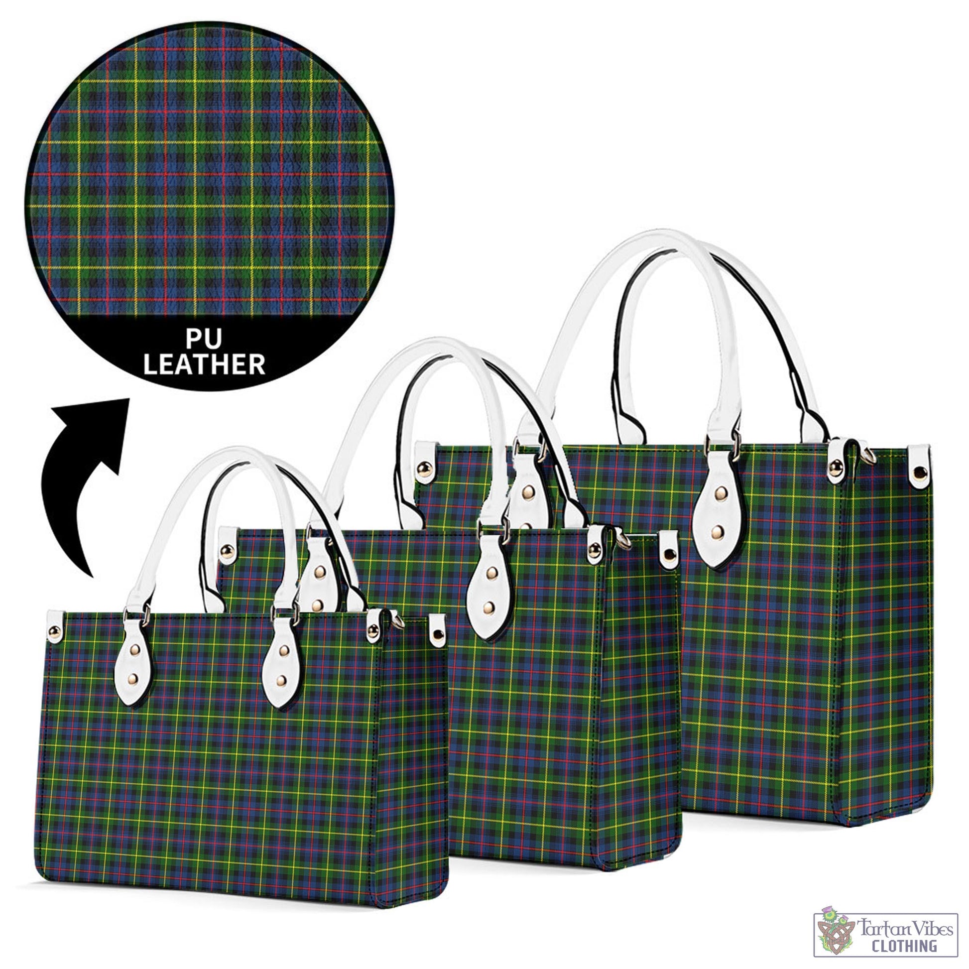 Tartan Vibes Clothing Farquharson Modern Tartan Luxury Leather Handbags