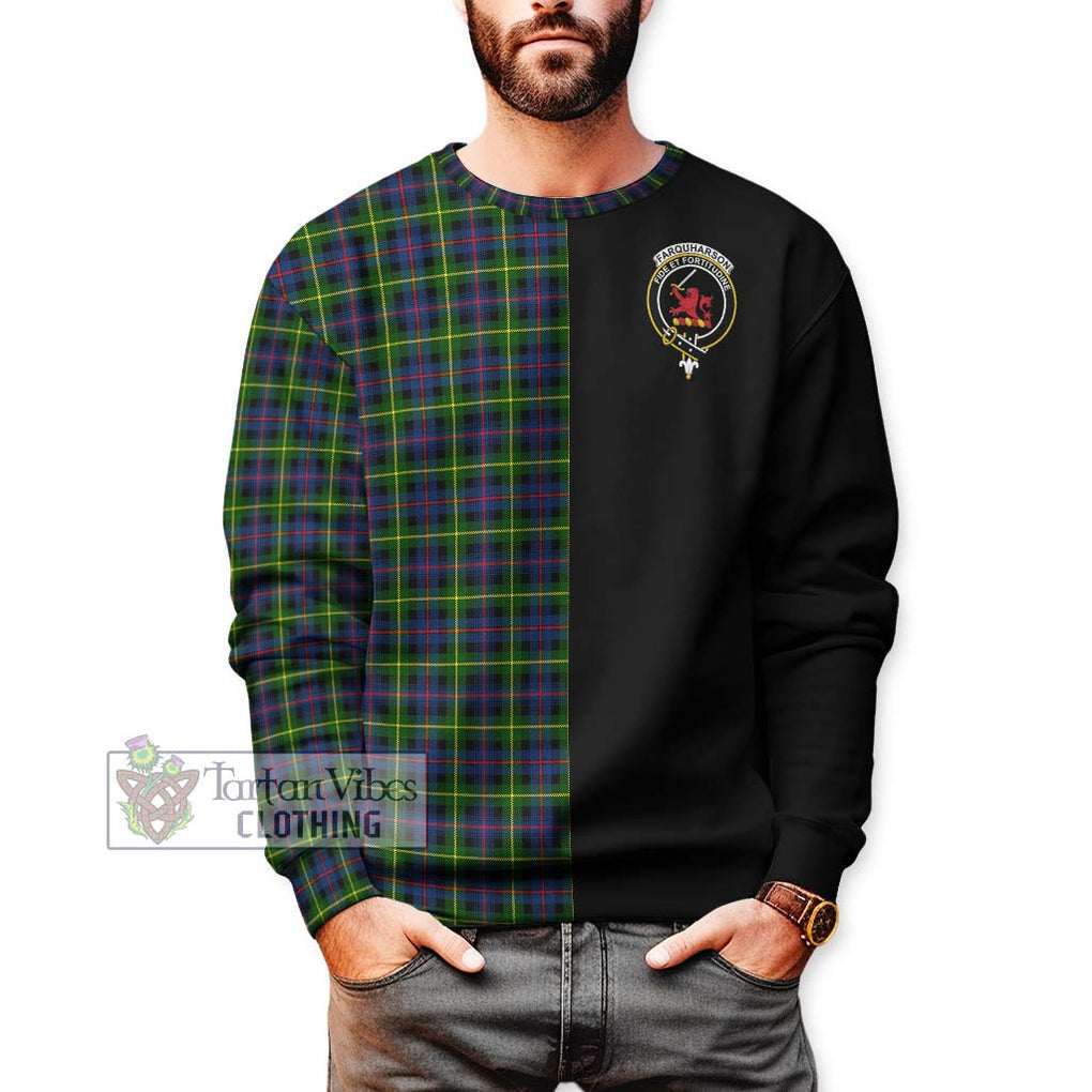 Farquharson Modern Tartan Sweatshirt with Family Crest and Half Of Me Style Unisex - Tartanvibesclothing Shop