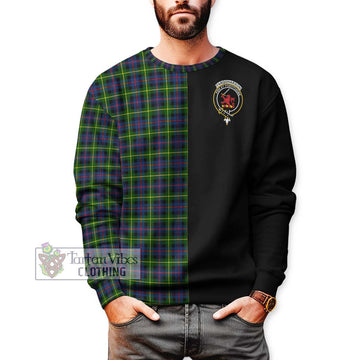 Farquharson Modern Tartan Sweatshirt with Family Crest and Half Of Me Style