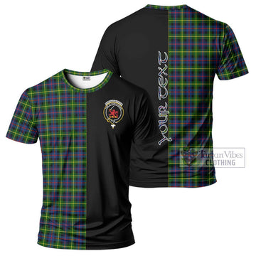 Farquharson Modern Tartan T-Shirt with Family Crest and Half Of Me Style