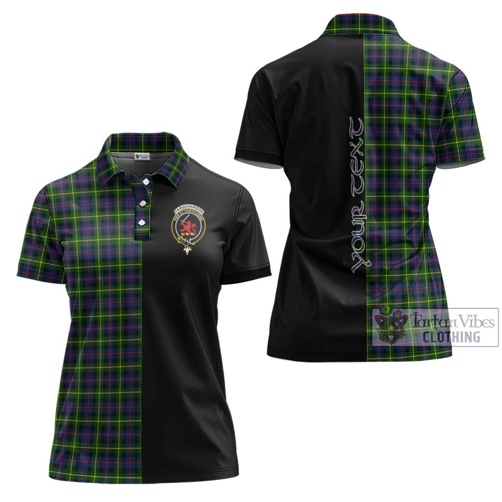 Farquharson Modern Tartan Women's Polo Shirt with Family Crest and Half Of Me Style Women - Tartanvibesclothing Shop