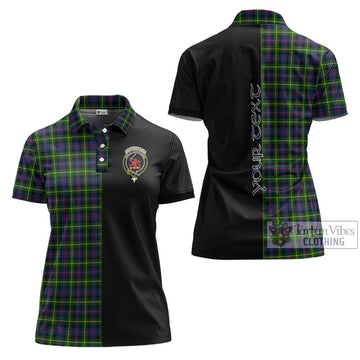 Farquharson Modern Tartan Women's Polo Shirt with Family Crest and Half Of Me Style