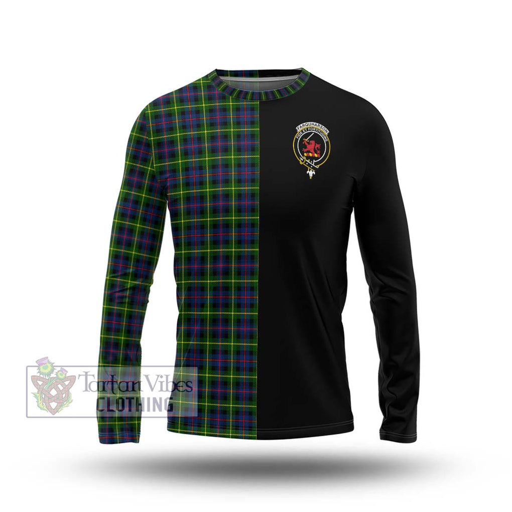 Farquharson Modern Tartan Long Sleeve T-Shirt with Family Crest and Half Of Me Style Unisex - Tartanvibesclothing Shop