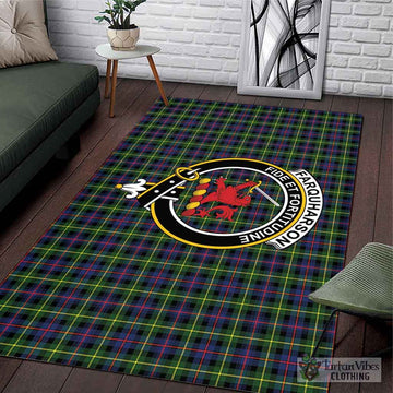 Farquharson Modern Tartan Area Rug with Family Crest