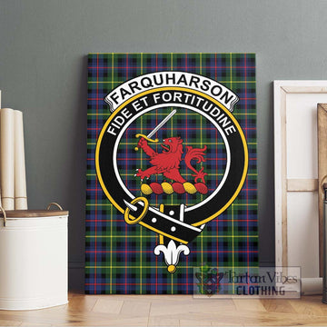 Farquharson Modern Tartan Canvas Print Wall Art with Family Crest