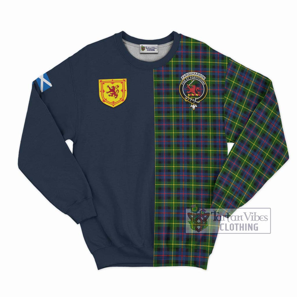 Tartan Vibes Clothing Farquharson Modern Tartan Sweatshirt with Scottish Lion Royal Arm Half Style