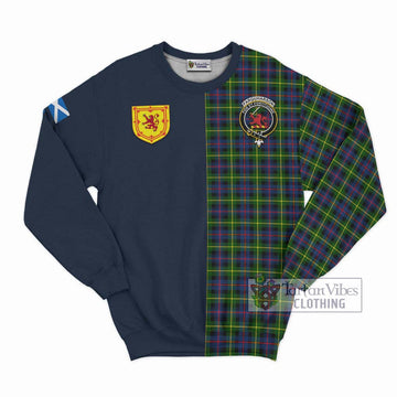 Farquharson Modern Tartan Sweatshirt Alba with Scottish Lion Royal Arm Half Style