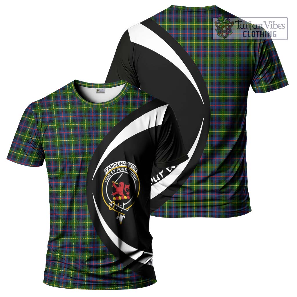Tartan Vibes Clothing Farquharson Modern Tartan T-Shirt with Family Crest Circle Style