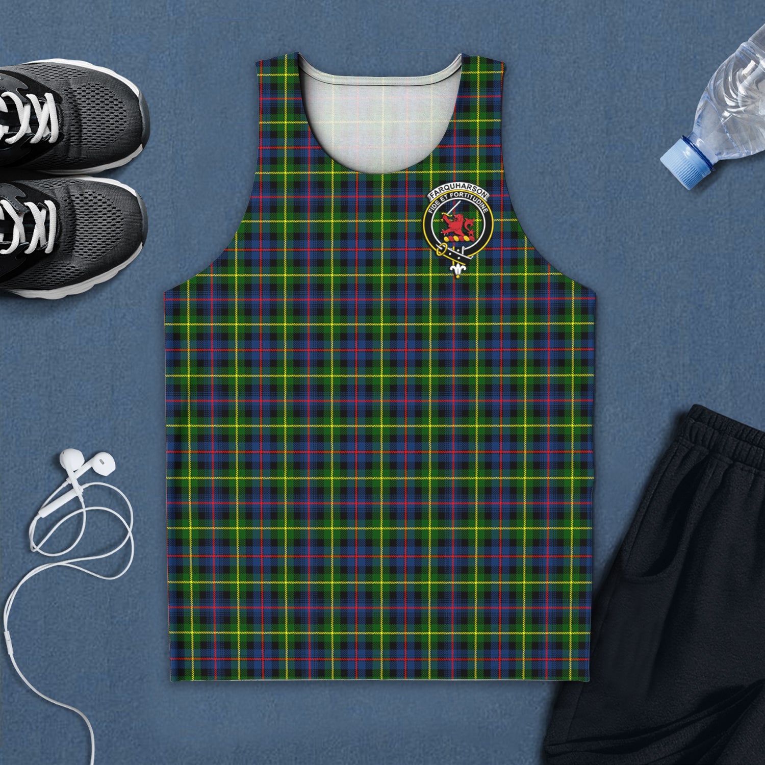 farquharson-modern-tartan-mens-tank-top-with-family-crest