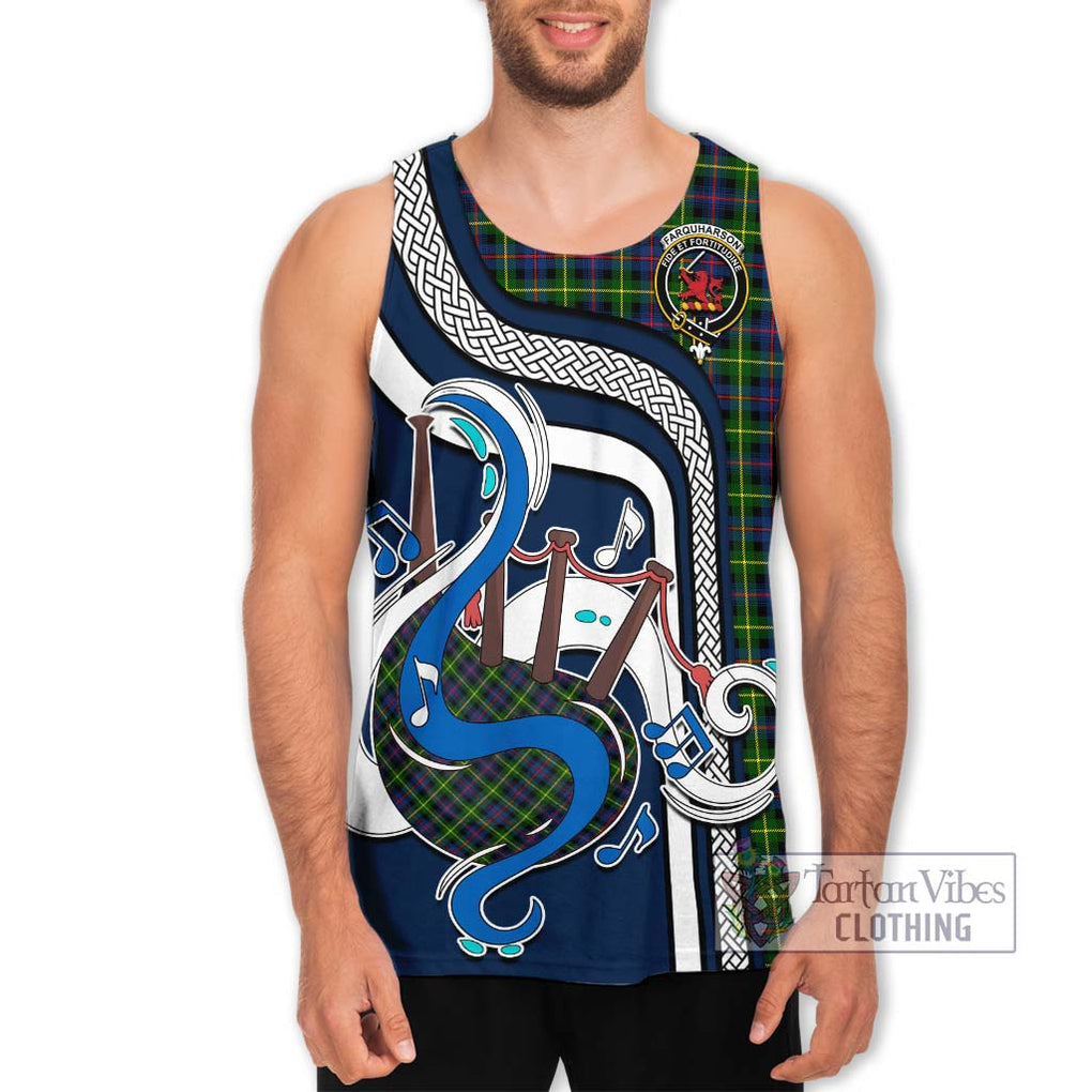 Farquharson Modern Tartan Men's Tank Top with Epic Bagpipe Style Men - Tartanvibesclothing Shop