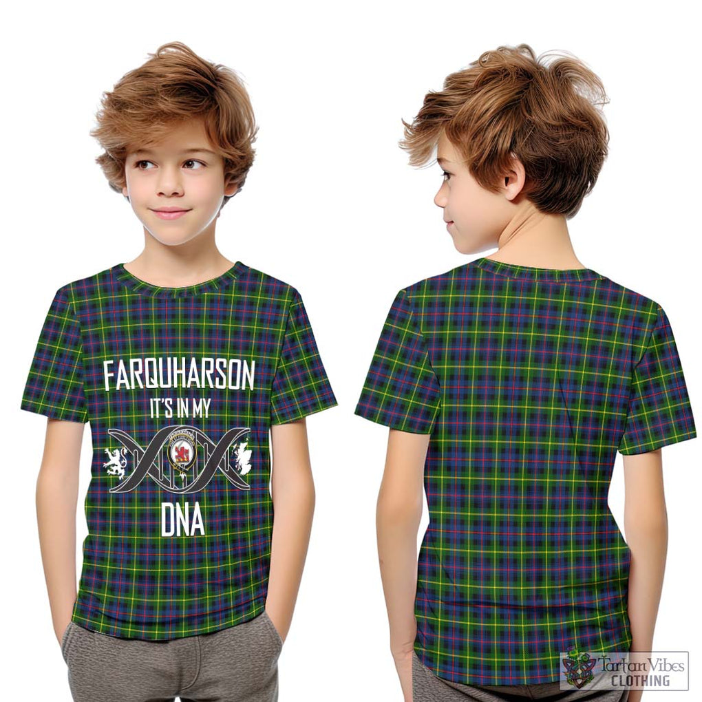 Farquharson Modern Tartan Kid T-Shirt with Family Crest DNA In Me Style Youth XL Size14 - Tartanvibesclothing Shop