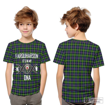 Farquharson Modern Tartan Kid T-Shirt with Family Crest DNA In Me Style