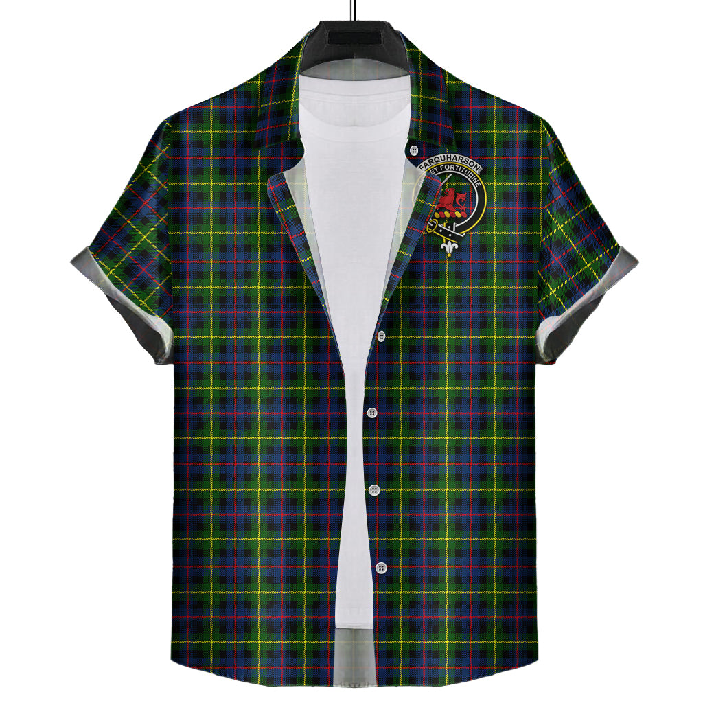 farquharson-modern-tartan-short-sleeve-button-down-shirt-with-family-crest