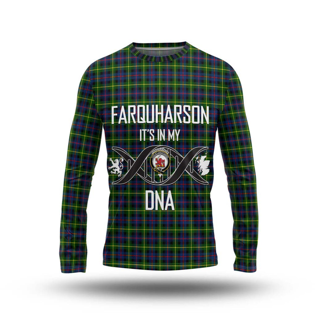 Farquharson Modern Tartan Long Sleeve T-Shirt with Family Crest DNA In Me Style Unisex - Tartanvibesclothing Shop