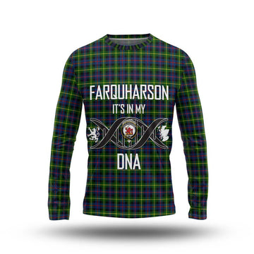 Farquharson Modern Tartan Long Sleeve T-Shirt with Family Crest DNA In Me Style