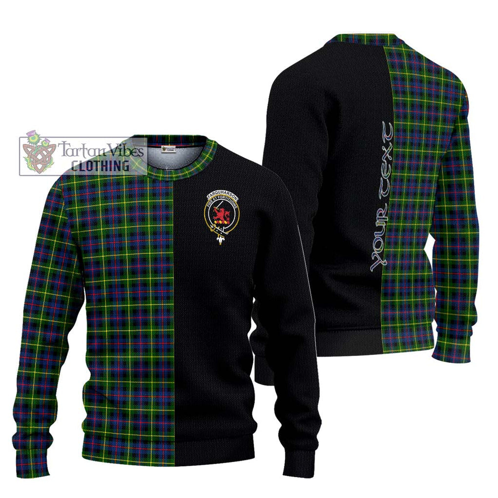 Farquharson Modern Tartan Knitted Sweater with Family Crest and Half Of Me Style Unisex - Tartanvibesclothing Shop