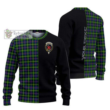 Farquharson Modern Tartan Ugly Sweater with Family Crest and Half Of Me Style