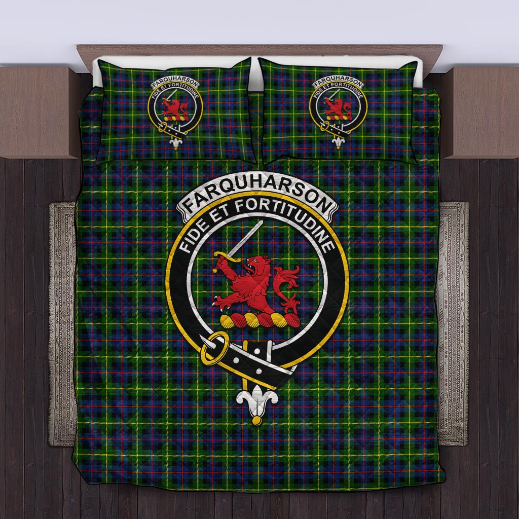 Farquharson Modern Tartan Quilt Bed Set with Family Crest Twin - Tartan Vibes Clothing