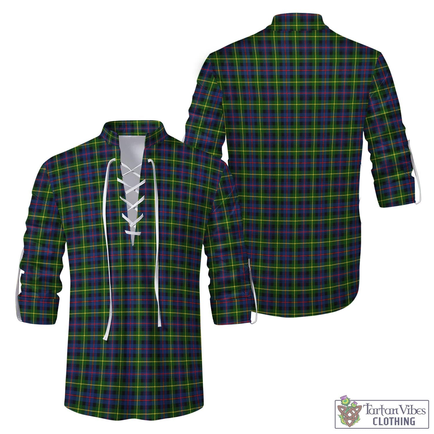 Tartan Vibes Clothing Farquharson Modern Tartan Men's Scottish Traditional Jacobite Ghillie Kilt Shirt