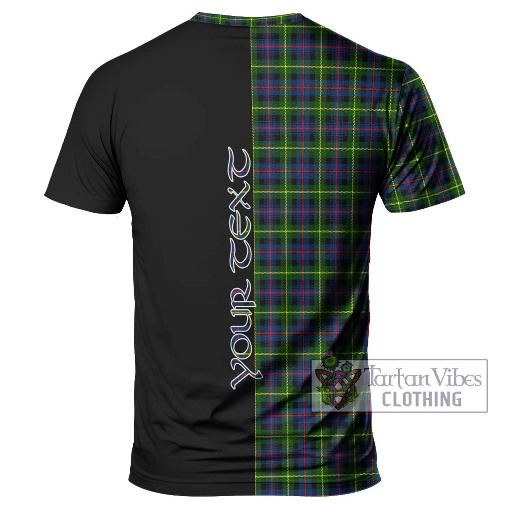 Farquharson Modern Tartan T-Shirt with Family Crest and Half Of Me Style - Tartanvibesclothing Shop