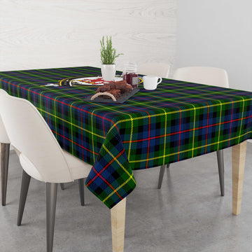 Farquharson Modern Tartan Tablecloth with Family Crest