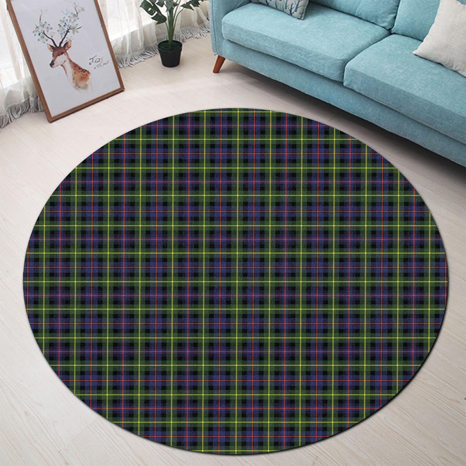 Farquharson Modern Tartan Round Rug - Tartanvibesclothing