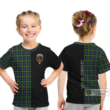 Farquharson Modern Tartan Kid T-Shirt with Family Crest and Half Of Me Style