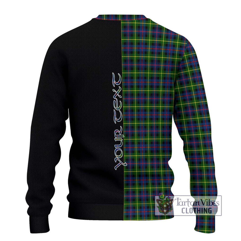 Farquharson Modern Tartan Knitted Sweater with Family Crest and Half Of Me Style - Tartanvibesclothing Shop