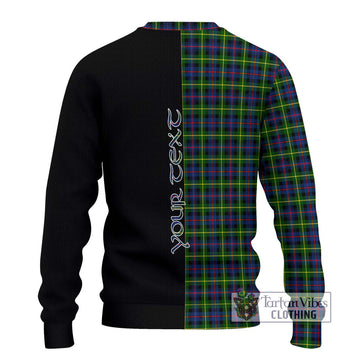 Farquharson Modern Tartan Ugly Sweater with Family Crest and Half Of Me Style