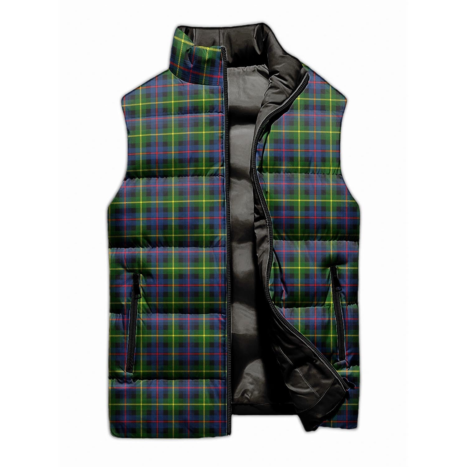 Farquharson Modern Tartan Sleeveless Puffer Jacket - Tartanvibesclothing