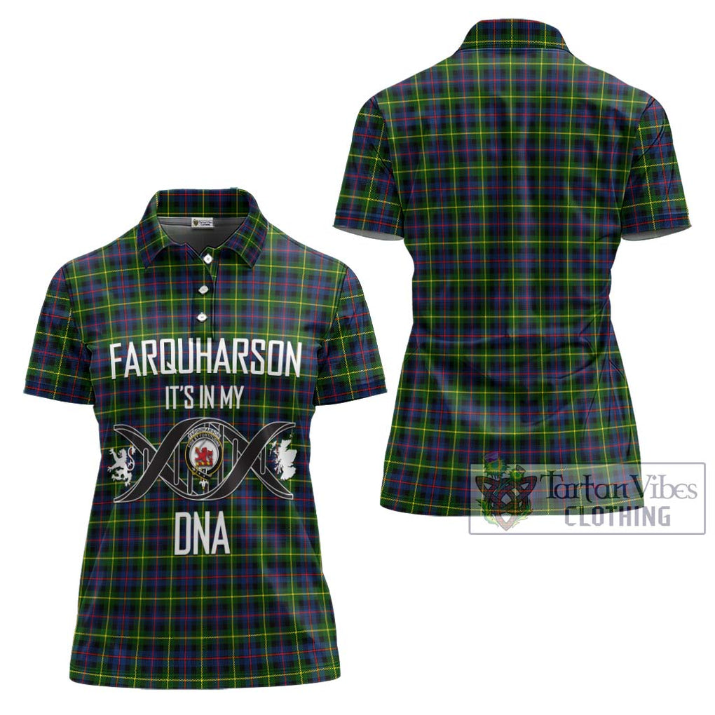 Farquharson Modern Tartan Women's Polo Shirt with Family Crest DNA In Me Style - Tartanvibesclothing Shop