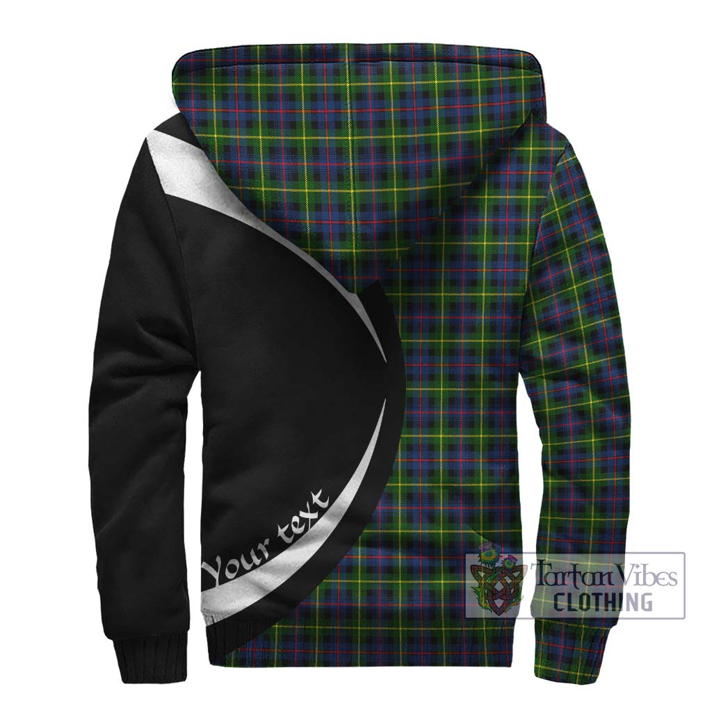 Farquharson Modern Tartan Sherpa Hoodie with Family Crest Circle Style - Tartan Vibes Clothing