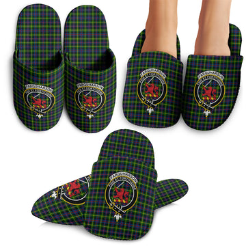 Farquharson Modern Tartan Home Slippers with Family Crest