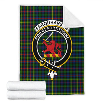 Farquharson Modern Tartan Blanket with Family Crest