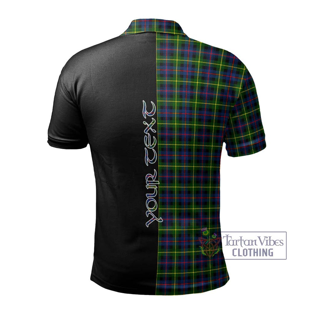 Farquharson Modern Tartan Polo Shirt with Family Crest and Half Of Me Style - Tartanvibesclothing Shop