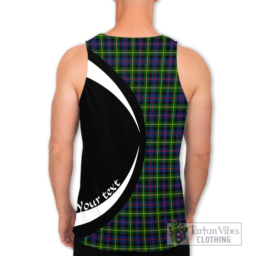 Farquharson Modern Tartan Men's Tank Top with Family Crest Circle Style - Tartan Vibes Clothing